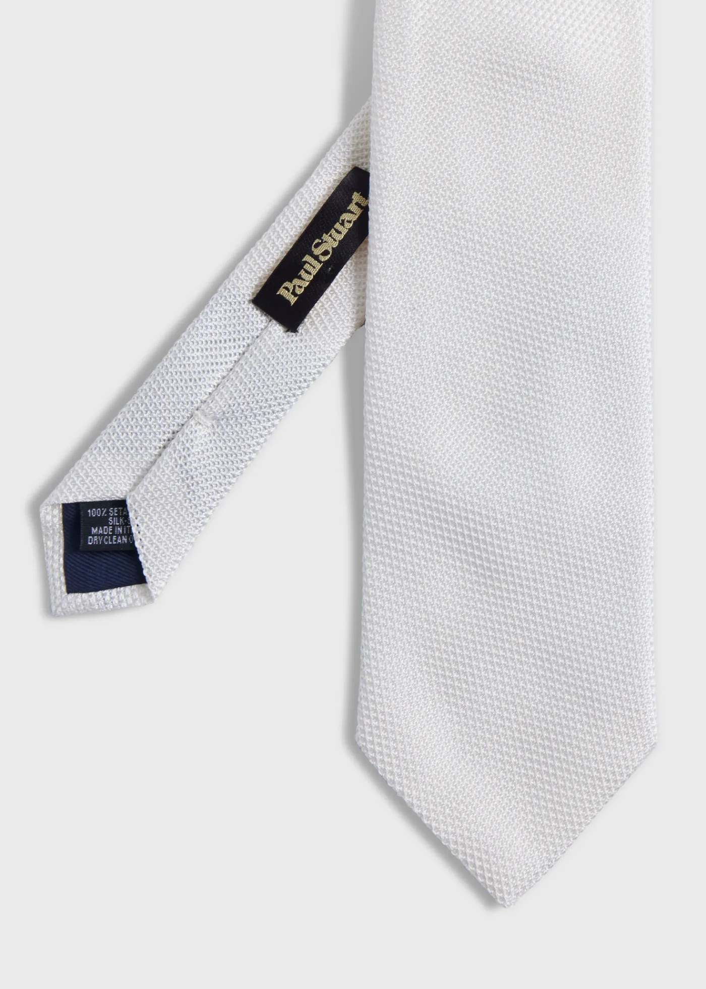 Paul Stuart Ties|Formal Shop^Solid Silk Garza Tie White