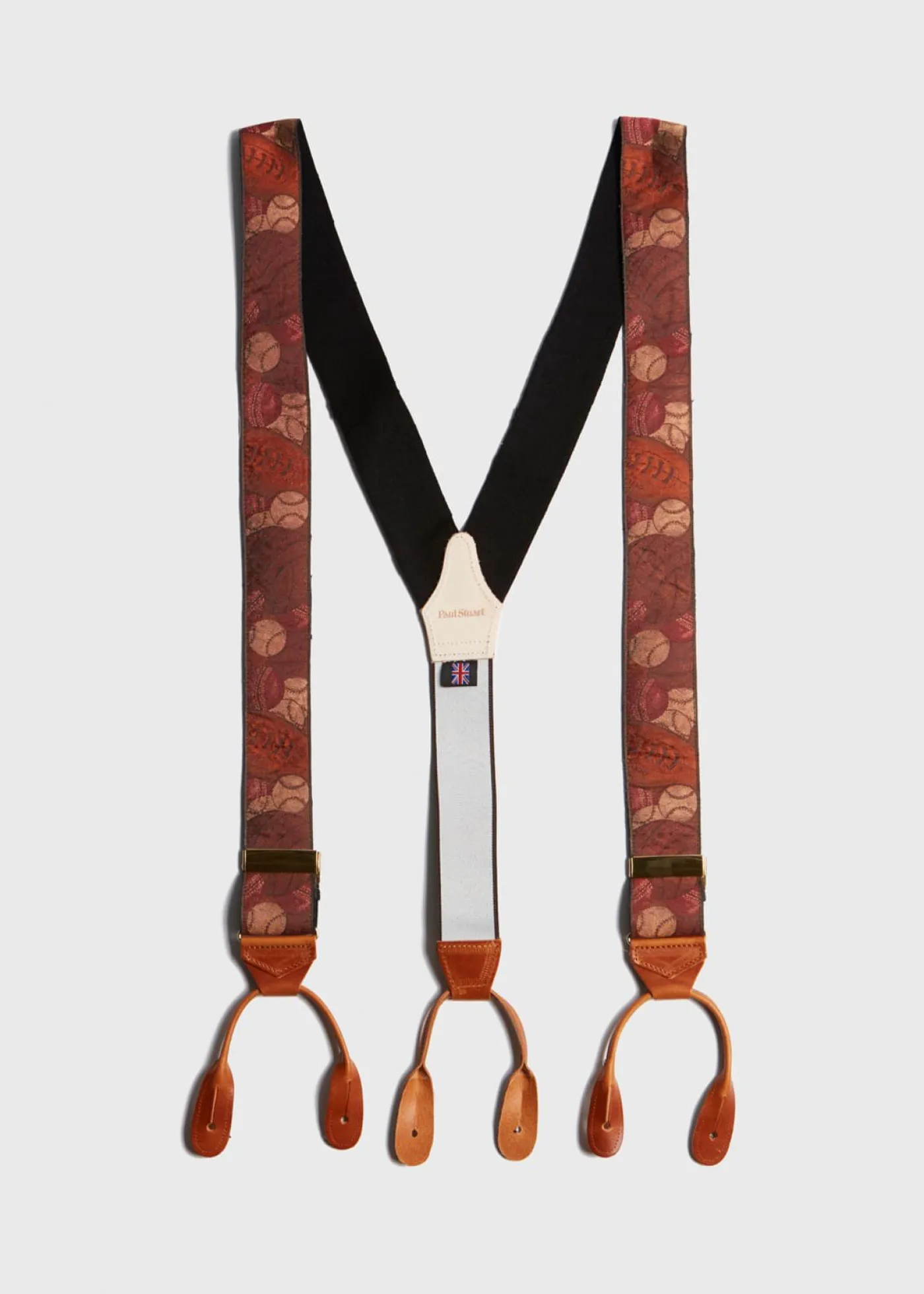 Paul Stuart Suspenders^Sports Motif Braces WHITE