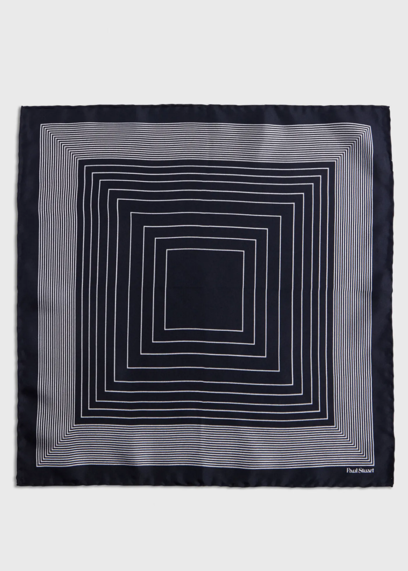 Paul Stuart Pocket Squares|Formal Shop^Square Pattern Silk Pocket Square Black