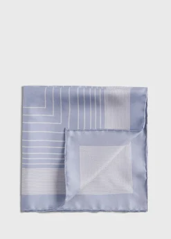 Paul Stuart Pocket Squares|Formal Shop^Square Pattern Silk Pocket Square Silver