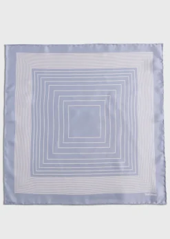 Paul Stuart Pocket Squares|Formal Shop^Square Pattern Silk Pocket Square Silver