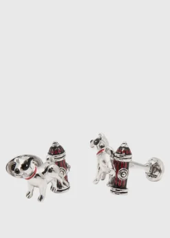 Paul Stuart Jewelry^Sterling Dog And Hydrant Red/Sterling