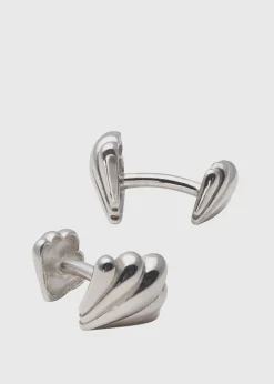 Paul Stuart Jewelry^Sterling Shell Cufflinks Silver
