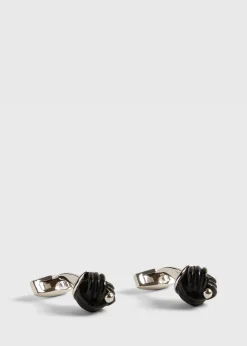 Paul Stuart Jewelry^Sterling Silver With Onyx Carved Knot Black