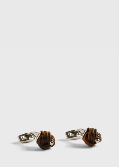 Paul Stuart Jewelry^Sterling Silver With Tiger Eye Carved Knot Brown
