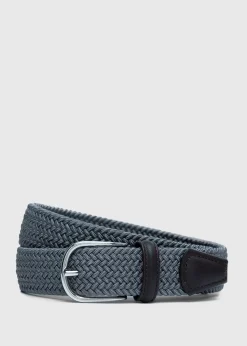 Paul Stuart Belts|Pocket Squares^Stretch Woven Belt Putty