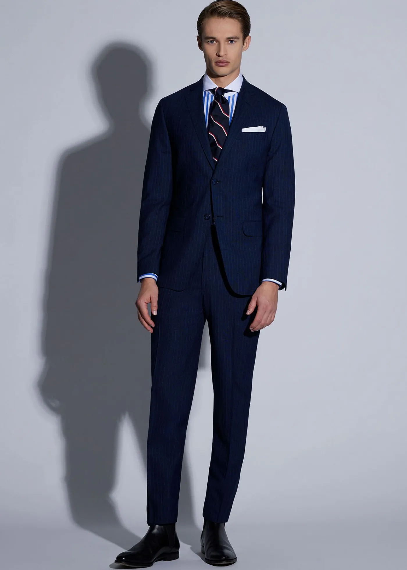 Paul Stuart Suits & Tuxedos^Stripe All Year Wool Suit Navy