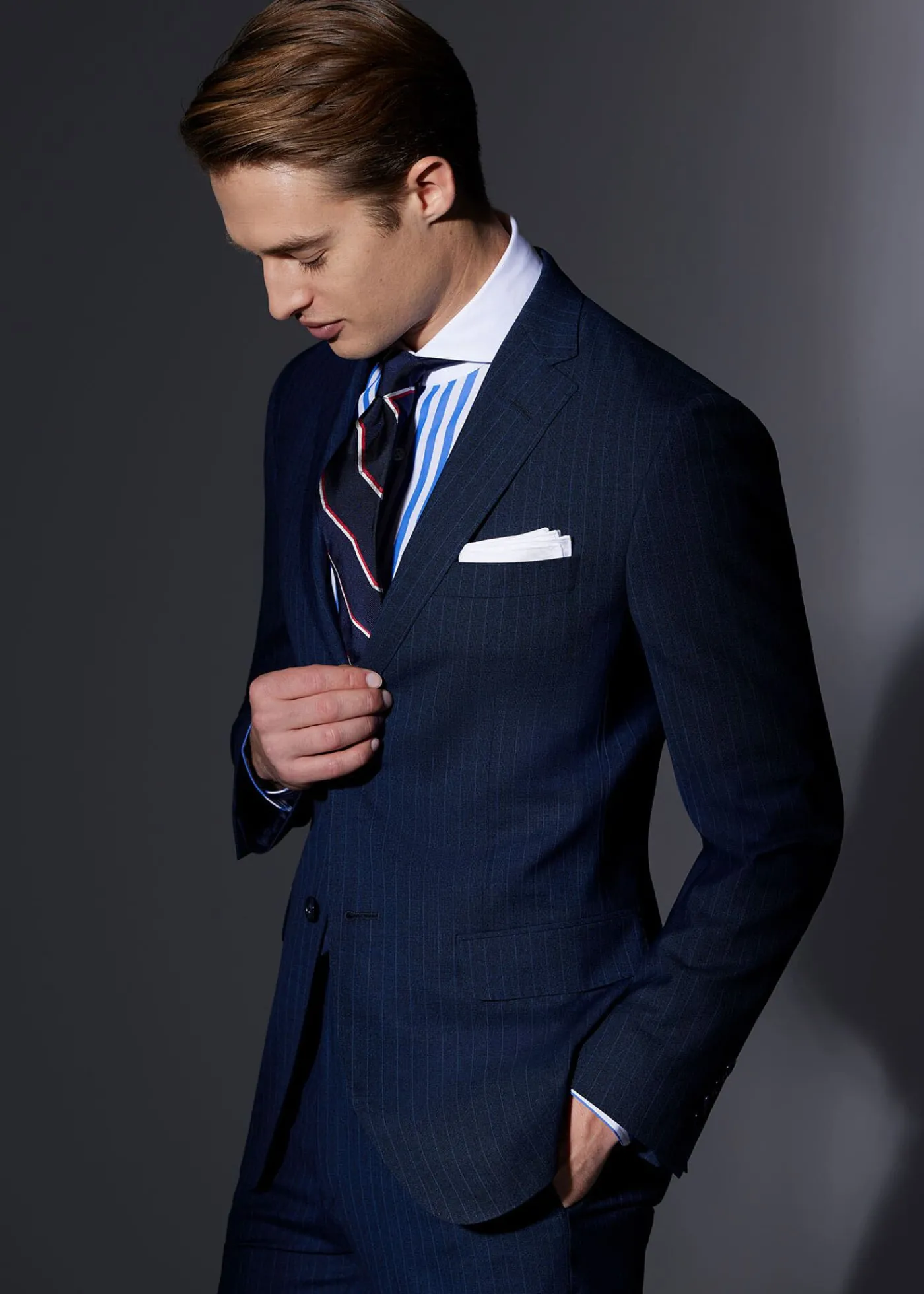 Paul Stuart Suits & Tuxedos^Stripe All Year Wool Suit Navy