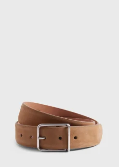 Paul Stuart Belts^Suede Belt With Nickel Buckle Tan