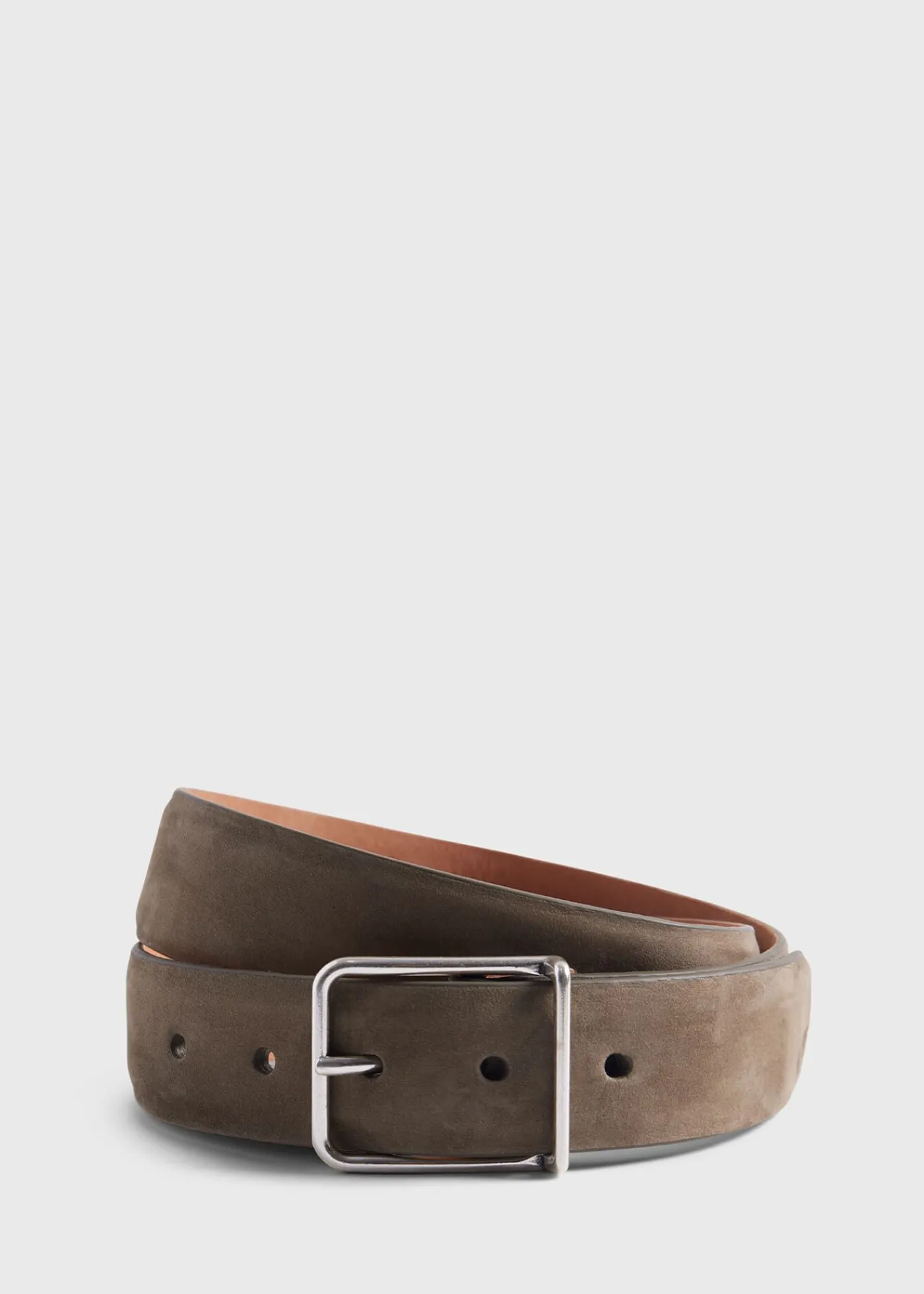 Paul Stuart Belts^Suede Belt With Nickel Buckle Olive