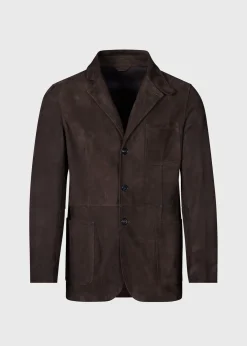 Paul Stuart Outerwear^Suede Blazer Brown
