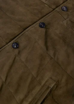 Paul Stuart Vests|Outerwear^Suede Button Vest Olive
