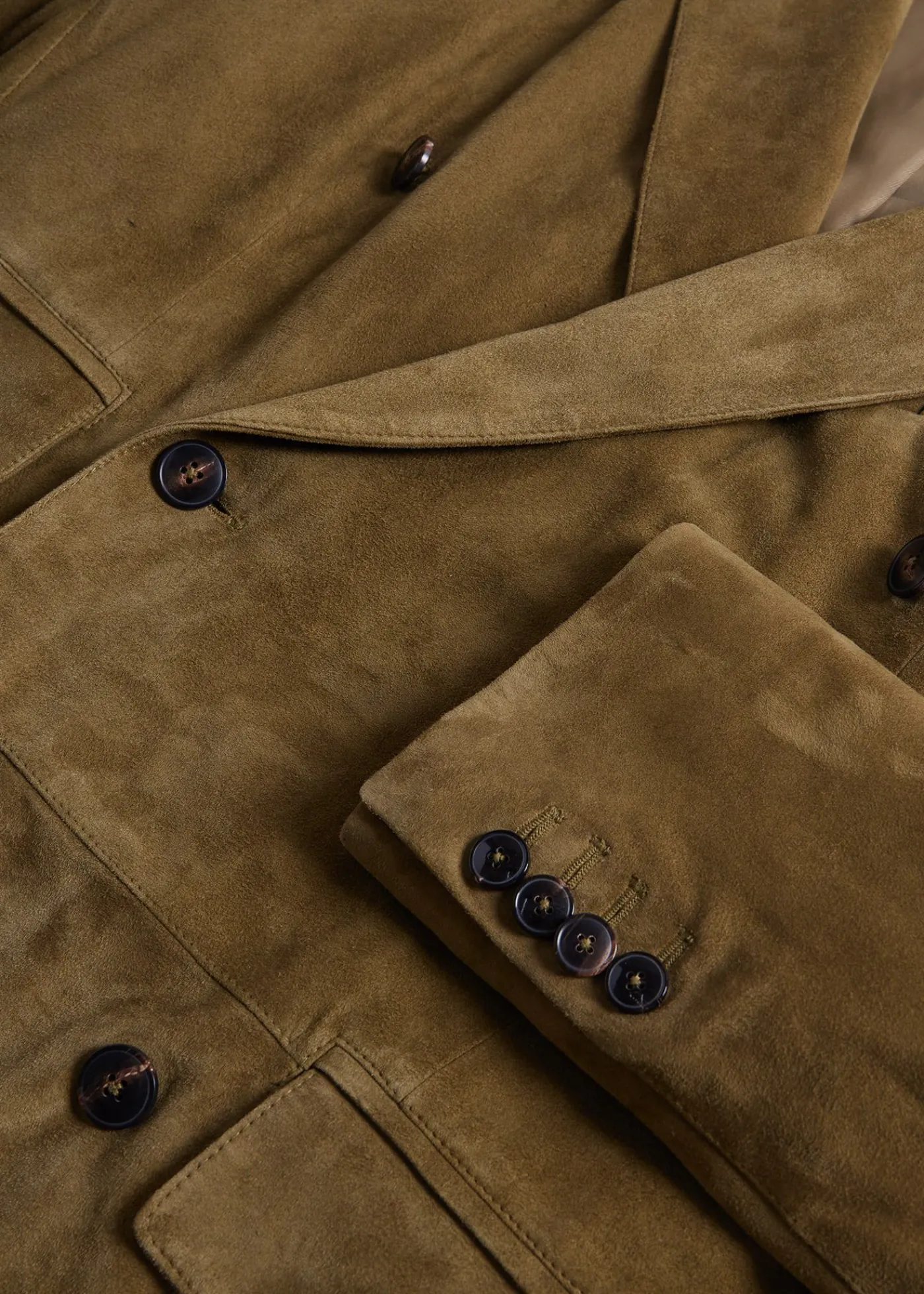 Paul Stuart Blazers & Jackets^Suede Double Breasted Jacket Olive