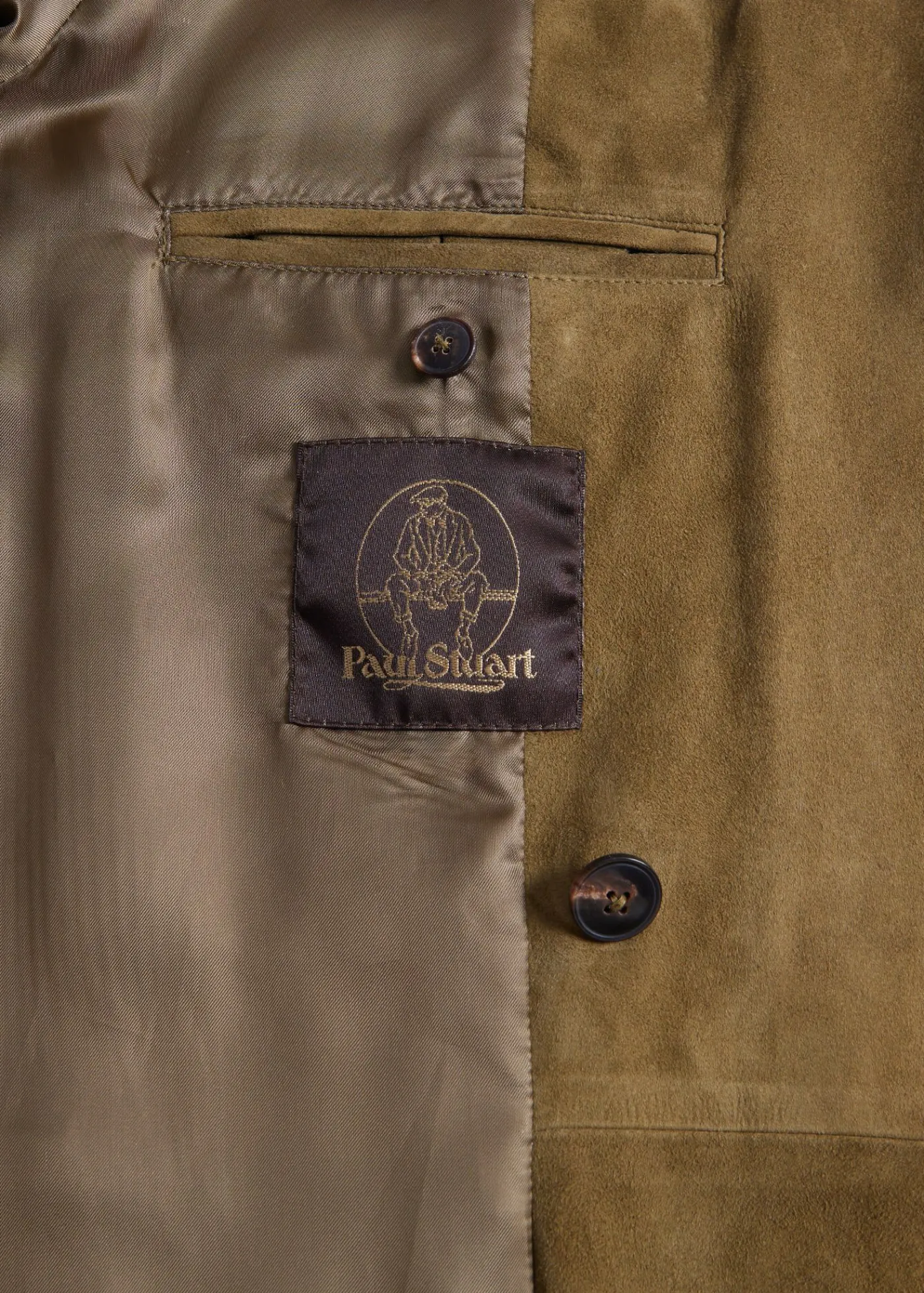 Paul Stuart Blazers & Jackets^Suede Double Breasted Jacket Olive