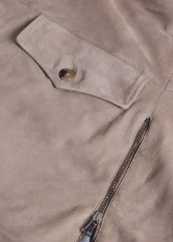 Paul Stuart Outerwear|Vests^Suede Safari Vest With Shearling Taupe