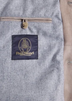 Paul Stuart Outerwear|Vests^Suede Safari Vest With Shearling Taupe