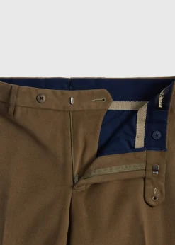 Paul Stuart Dress Pants|Pants^Suede Trimmed Brushed CottonTrouser Olive