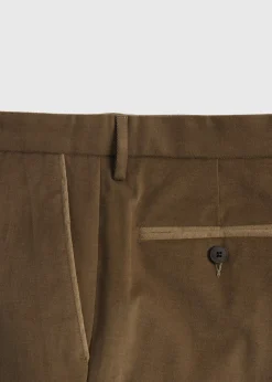 Paul Stuart Dress Pants|Pants^Suede Trimmed Brushed CottonTrouser Olive