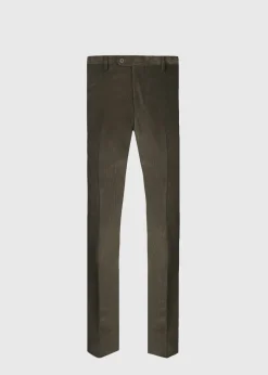 Paul Stuart Dress Pants|Pants^Suede Trimmed Corduroy Trouser Olive