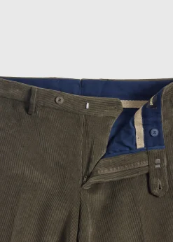 Paul Stuart Dress Pants|Pants^Suede Trimmed Corduroy Trouser Olive