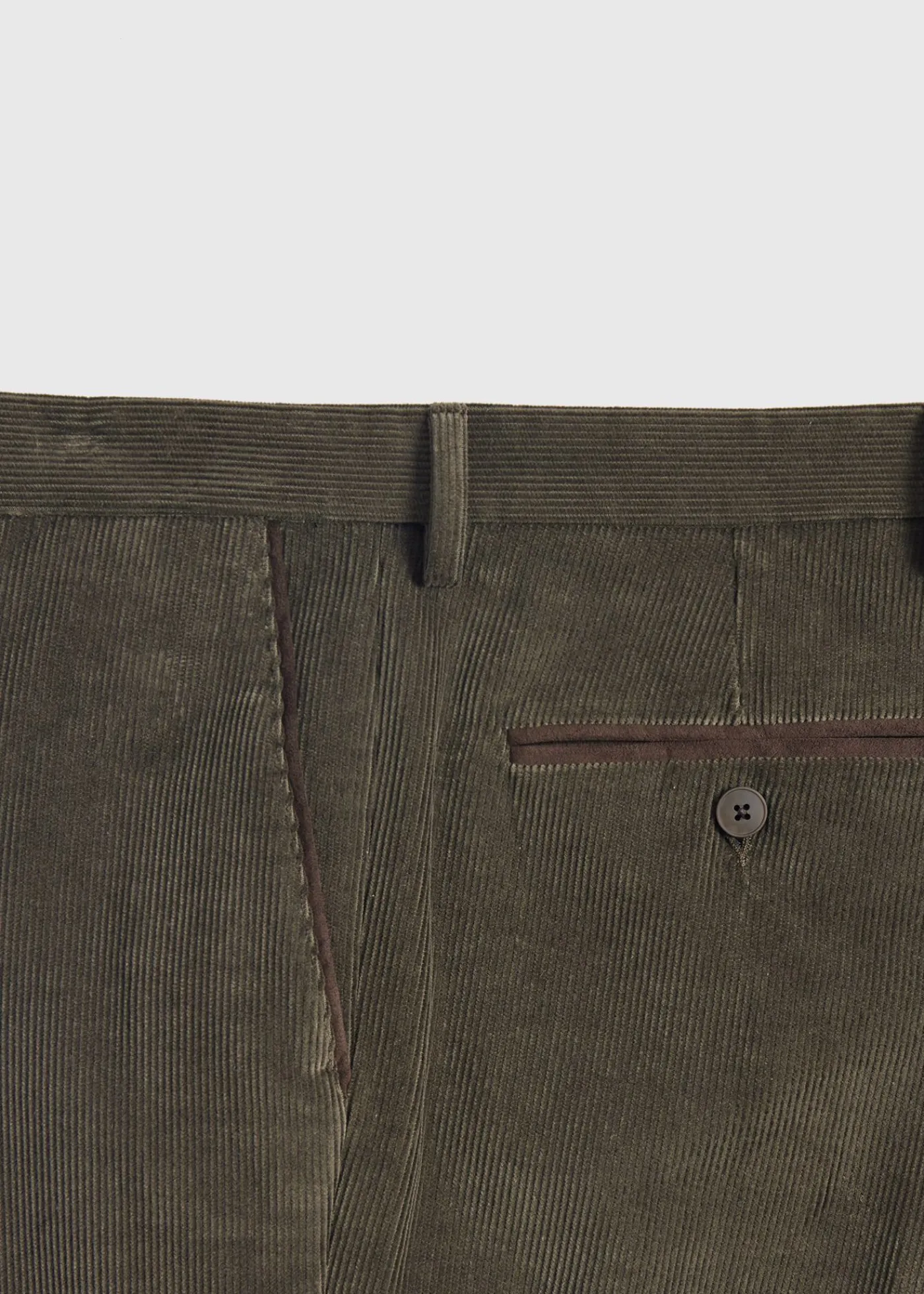 Paul Stuart Dress Pants|Pants^Suede Trimmed Corduroy Trouser Olive