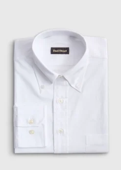 Paul Stuart Formal Shop|Dress Shirts^Super 140s Cotton Button Down Collar Dress Shirt White