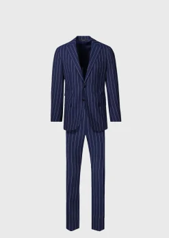Paul Stuart Suits & Tuxedos^Super 130s Stripe Suit Blue