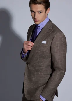 Paul Stuart Suits & Tuxedos^Super 120s Wool Plaid Colman Suit Tan