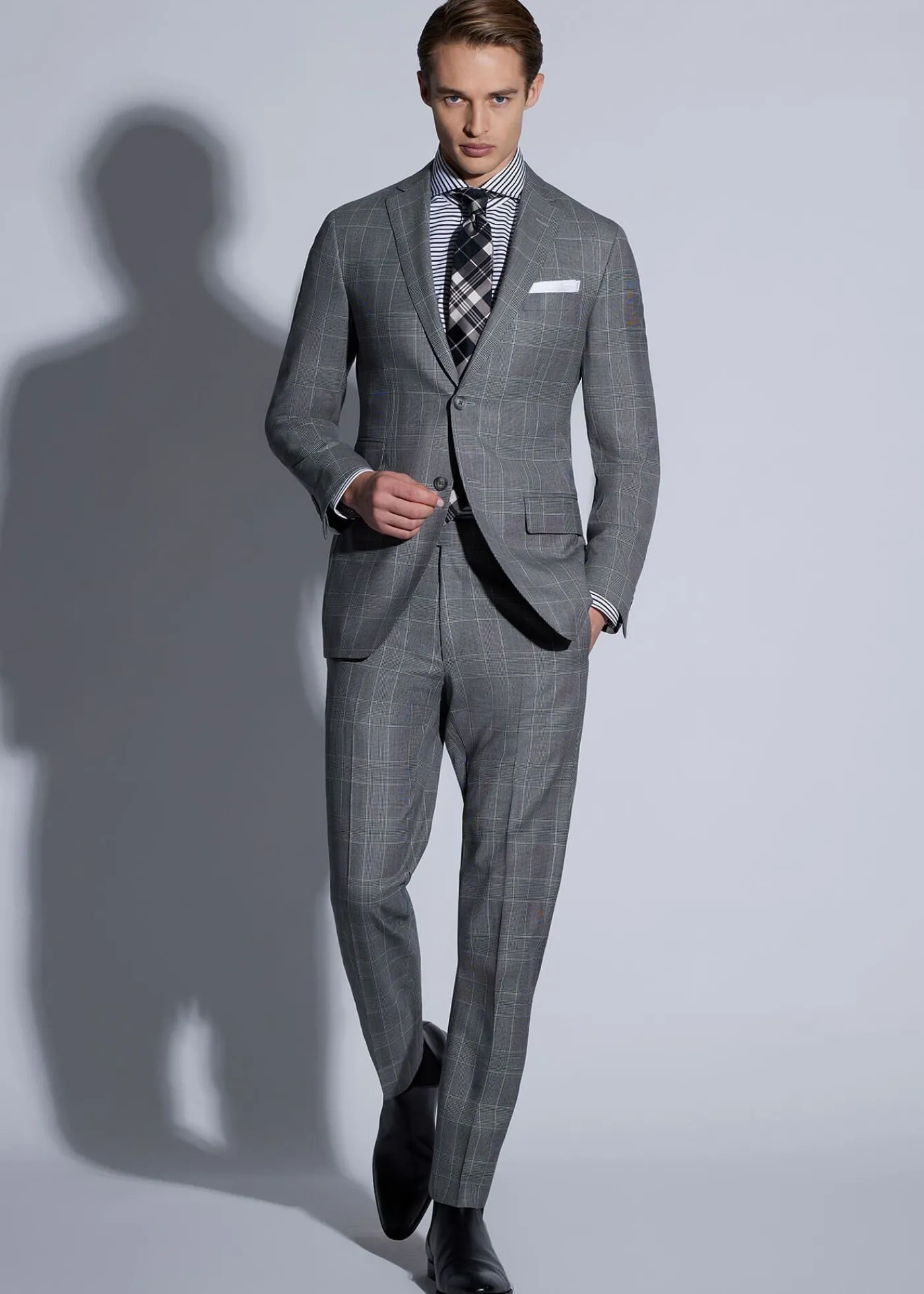 Paul Stuart Suits & Tuxedos^Super 120s Wool Plaid Suit Grey