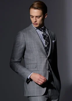 Paul Stuart Suits & Tuxedos^Super 120s Wool Plaid Suit Grey