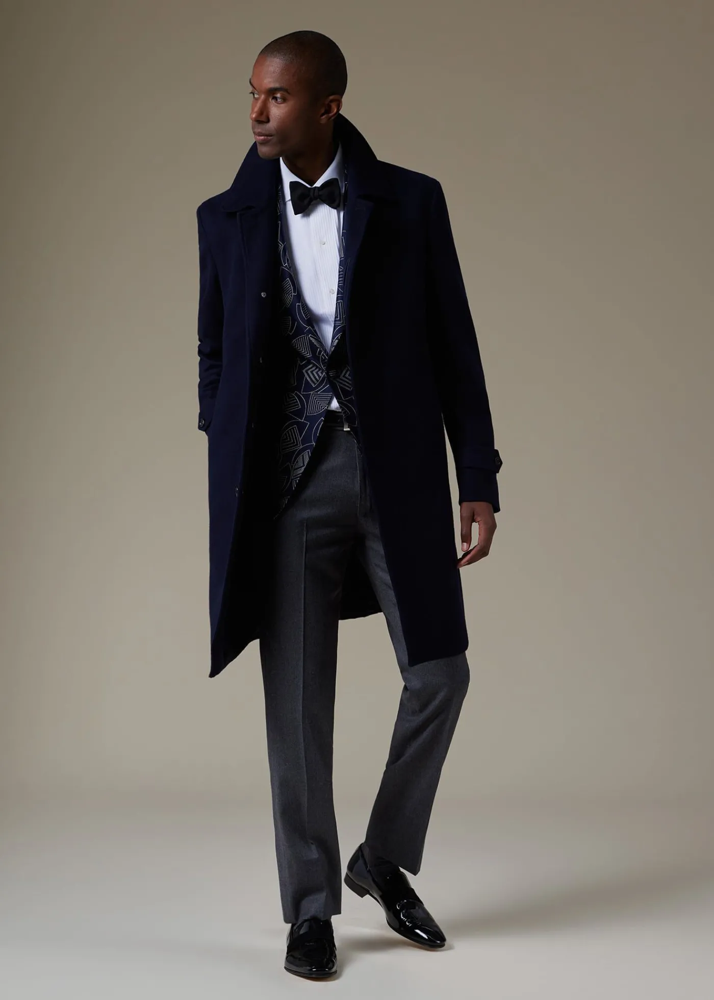 Paul Stuart Overcoats|Outerwear^Super 180s Wool Raincoat Navy
