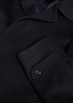 Paul Stuart Overcoats|Outerwear^Super 180s Wool Raincoat Navy