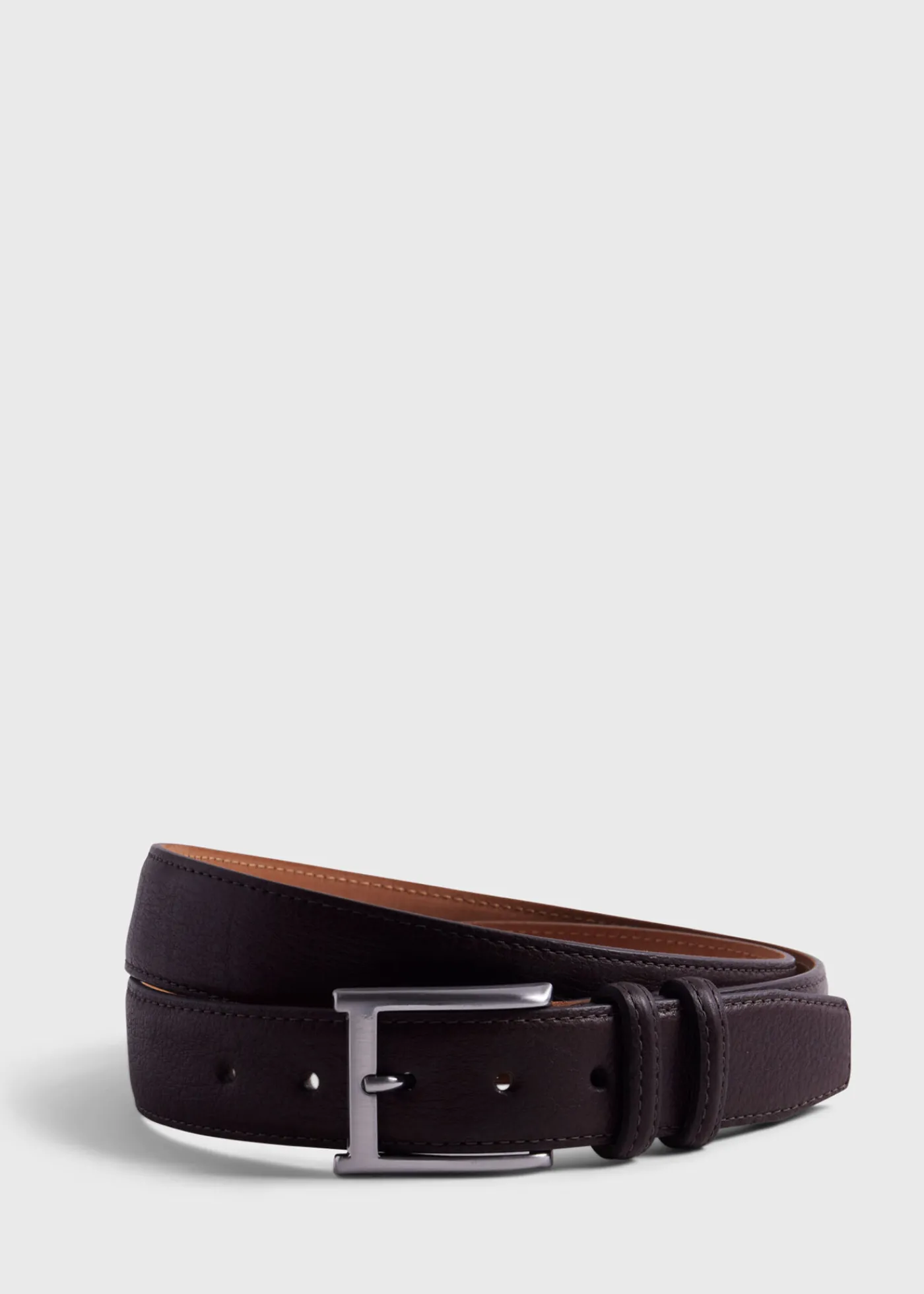 Paul Stuart Belts^Textured Bison Belt Chocolate