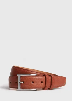 Paul Stuart Belts^Textured Bison Belt Tobacco