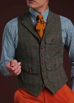 Paul Stuart Overcoats|Blazers & Jackets^The Huntley Shetland Wool Vest Olive