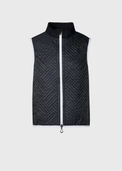 Paul Stuart Vests|Outerwear^Tonal Parquet Logo Vest Black