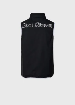 Paul Stuart Vests|Outerwear^Tonal Parquet Logo Vest Black