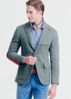 Paul Stuart Blazers & Jackets^Tweed Jacket With Suede Green/Blue