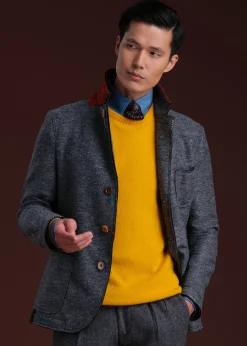 Paul Stuart Blazers & Jackets|Outerwear^Two Tone Raw Edge Jacket Grey