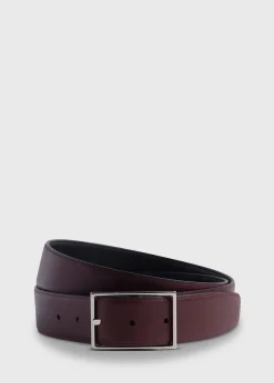 Paul Stuart Belts^Vitello Cordo Reversible Belt Black/Bordo