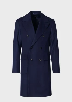 Paul Stuart Overcoats|Outerwear^Water Repellent Wool Coat Navy