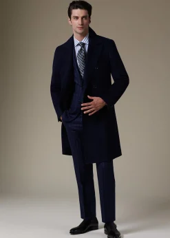 Paul Stuart Overcoats|Outerwear^Water Repellent Wool Coat Navy