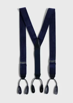 Paul Stuart Suspenders^Wide Wale Corduroy Braces Navy