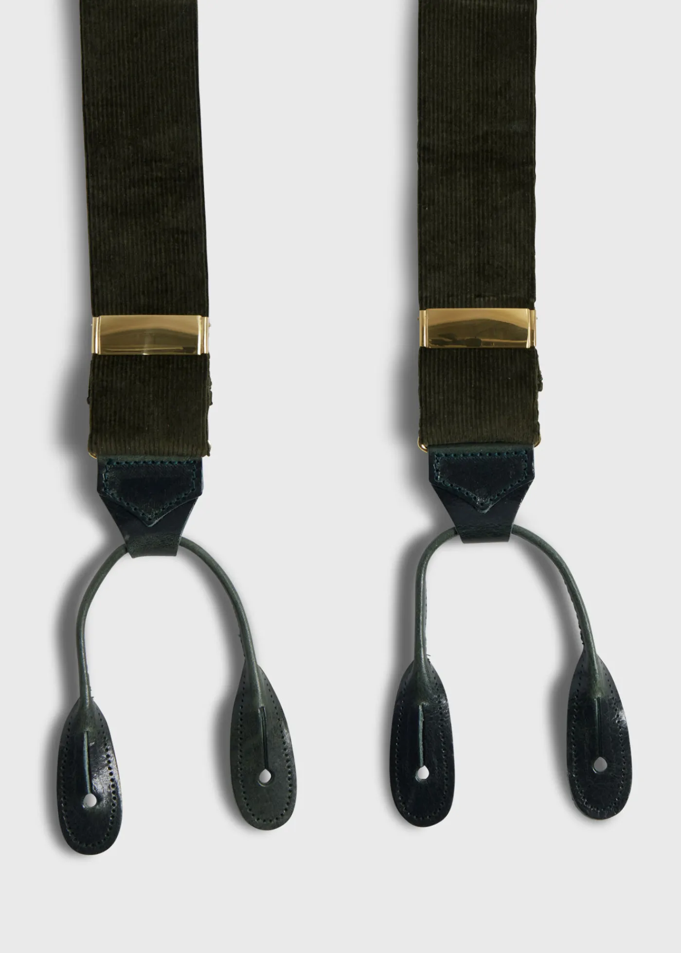 Paul Stuart Suspenders^Wide Wale Corduroy Braces Olive