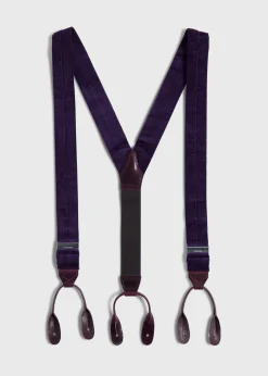 Paul Stuart Suspenders^Wide Wale Corduroy Braces Purple