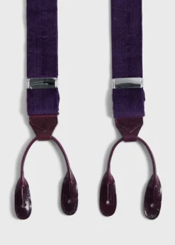 Paul Stuart Suspenders^Wide Wale Corduroy Braces Purple