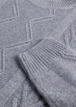 Paul Stuart Sweaters^Wool & Cashmere Cable Crewneck Sweater Mid Grey