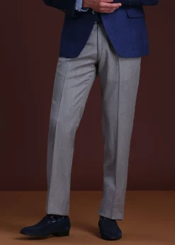 Paul Stuart Formal Shop|Dress Pants^Wool & Cashmere Flannel Pant Light Grey