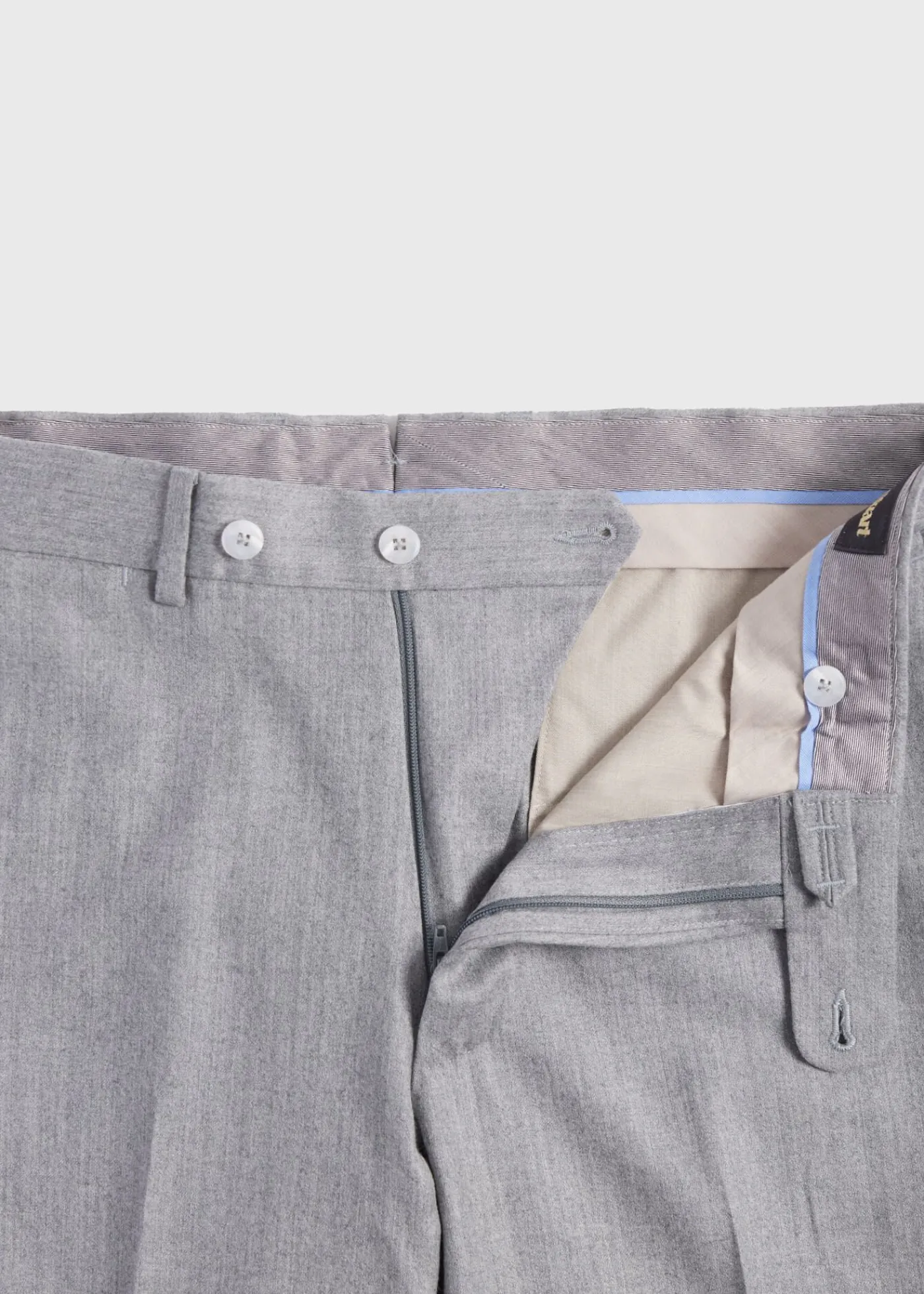 Paul Stuart Formal Shop|Dress Pants^Wool & Cashmere Flannel Pant Light Grey