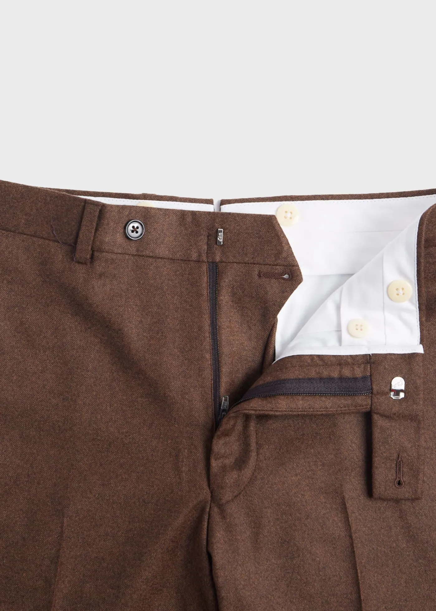 Paul Stuart Dress Pants|The Cashmere Shop^Wool & Cashmere Flannel Trouser Brown